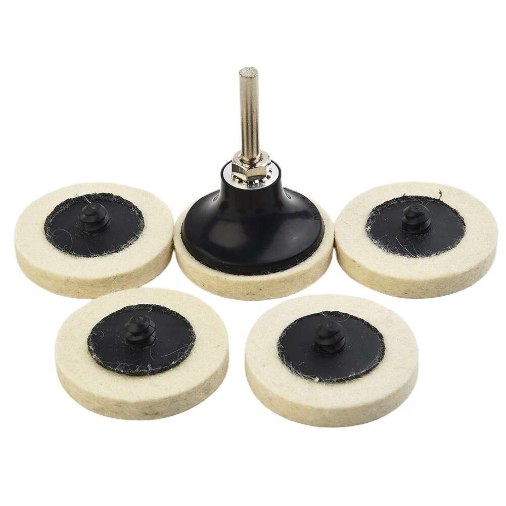 10 Pcs 50mm/2 Compressed Wool Felt Disc Polishing Buffing Pads Wheels+ 1 Holder