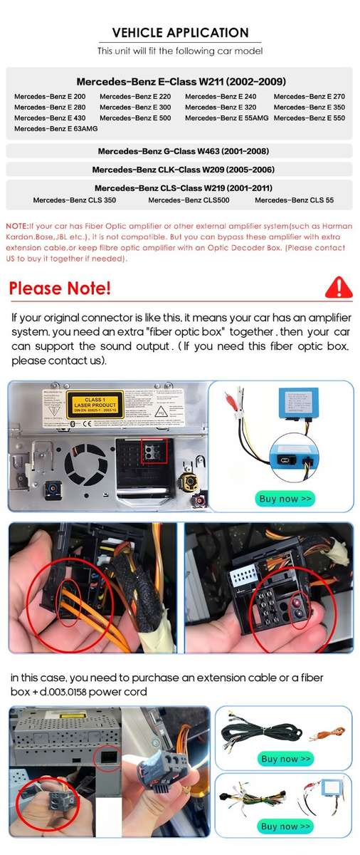 Android 13 Carplay Stereo Radio For Mercedes Benz CLS E-Class W211 GPS Navi WiFi