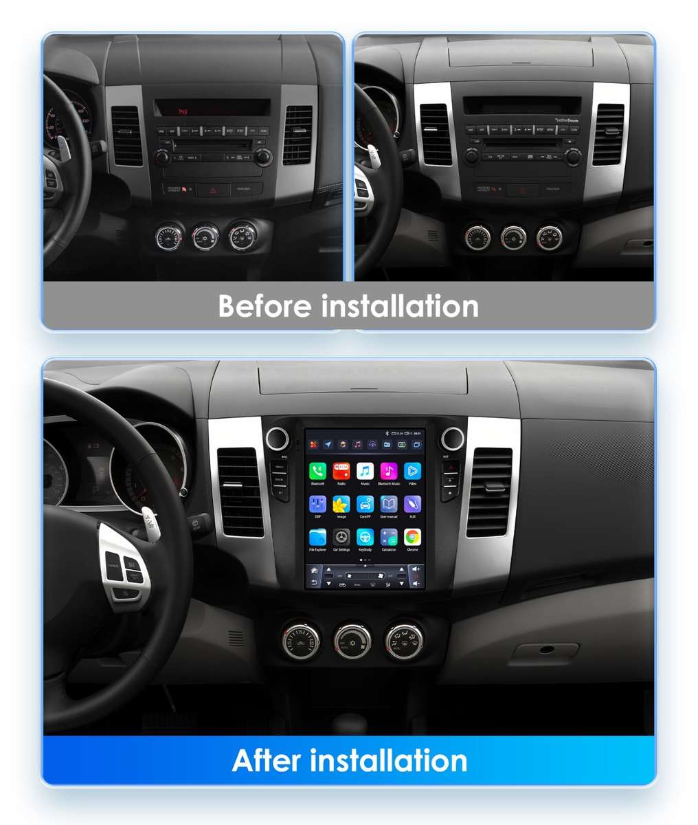 9.7" Android 13 Car Stereo for Mitsubishi Outlander 2005-2012 GPS Navi RDS WiFi