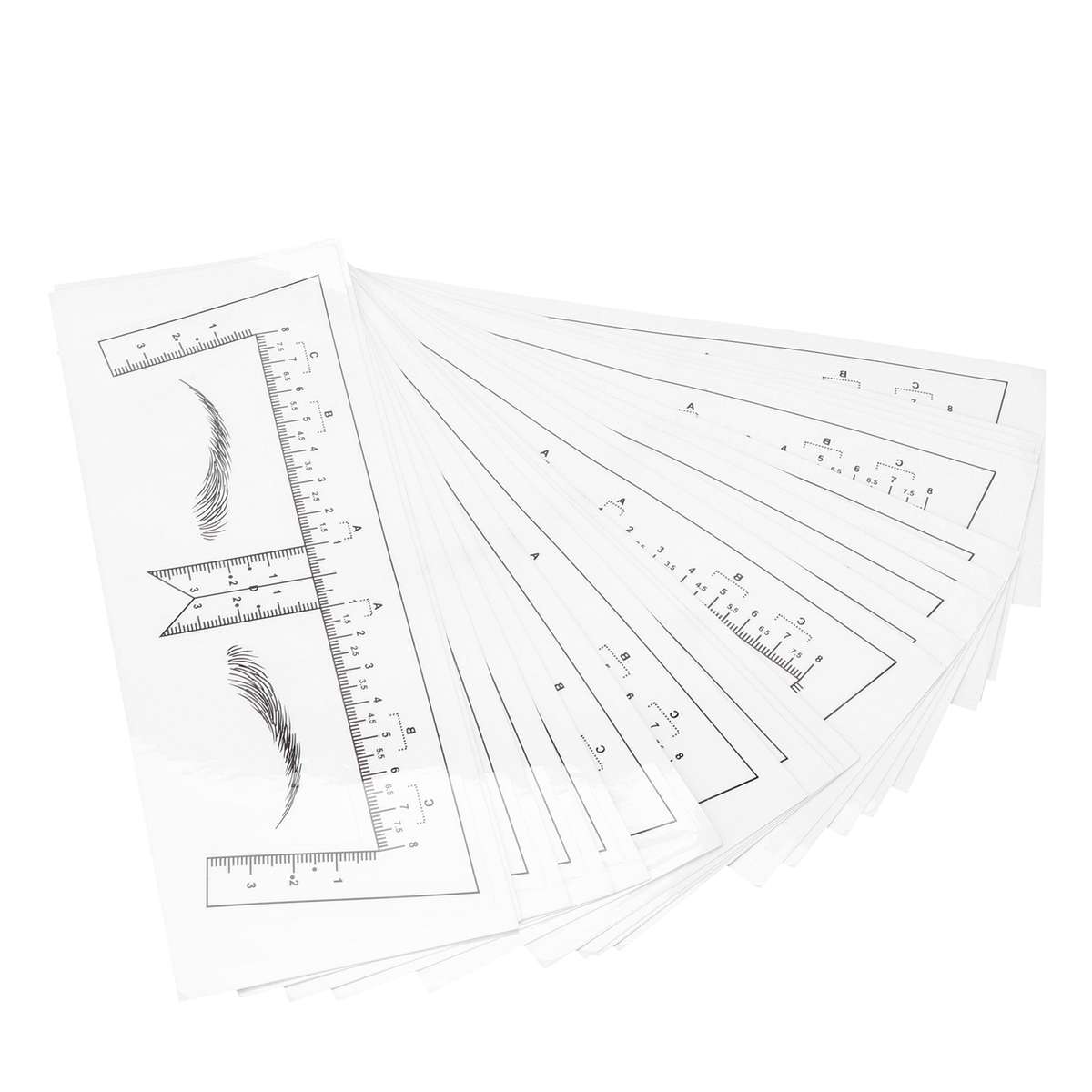 50Pcs Transparent Eyebrow Stencils Stickers Microblading Eyebrow Ruler SelfA CHW