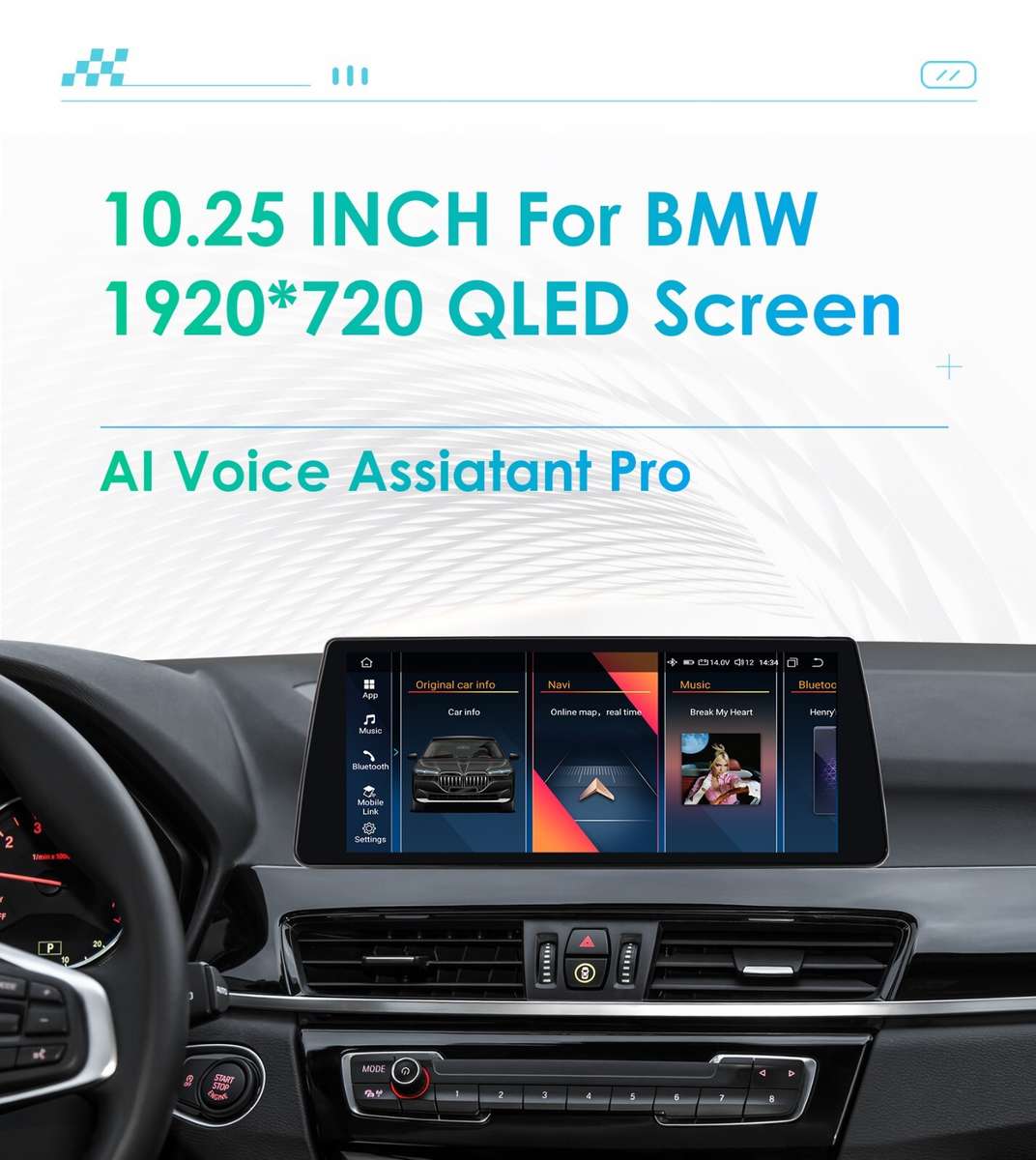 Android 13 Apple Carplay GPS For BMW X1 F48 Navigation Car Stereo 10.25" Screen