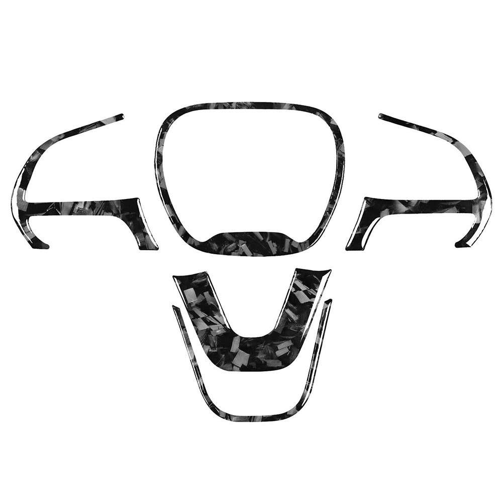 5X Forged Carbon Fiber Steering Wheel Panel Cover For Challenger 2015-2023