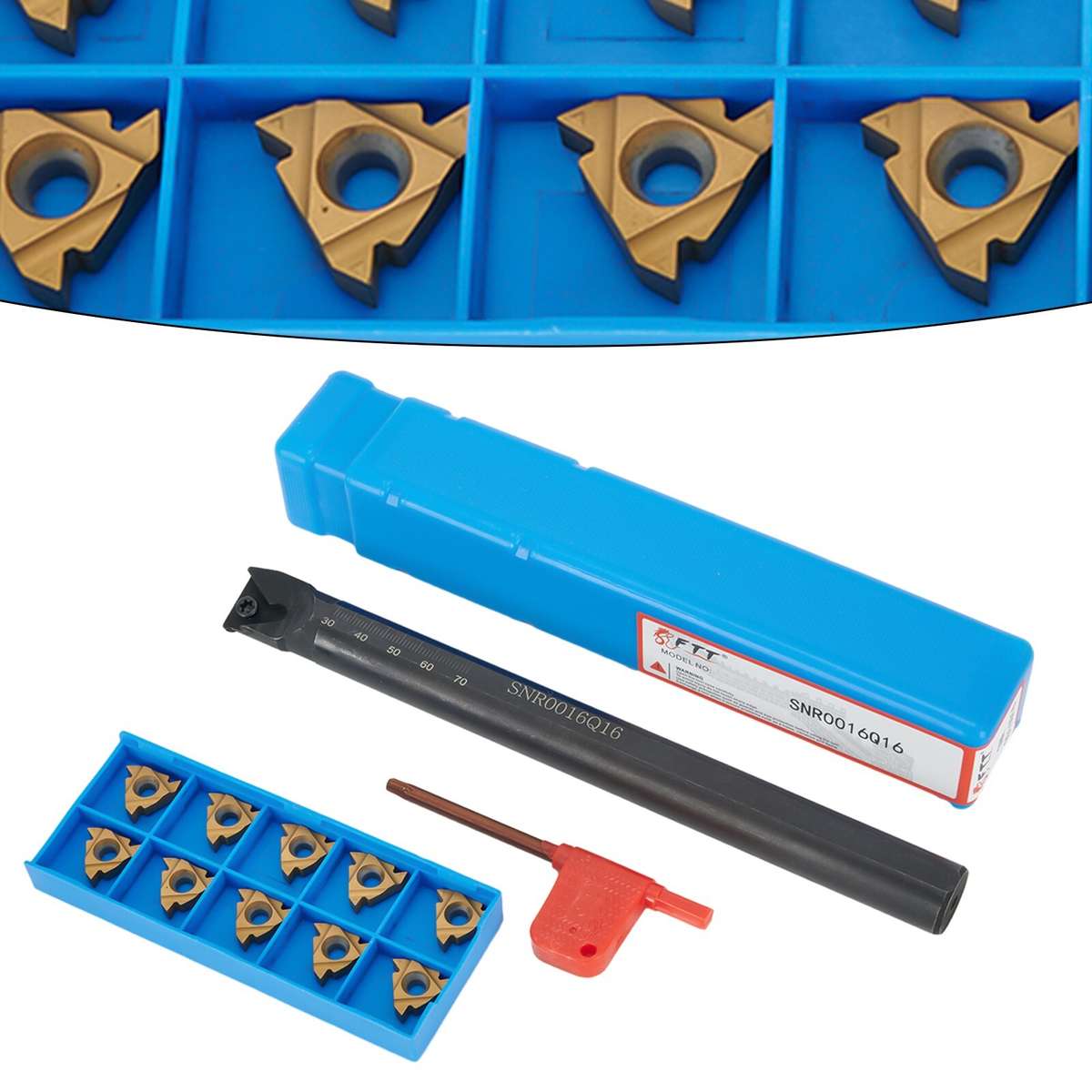 SNR0016Q16 16mm 5/8" CNC Lathe Internal Threading Turning Tool+ 10pcs 16IR AG60