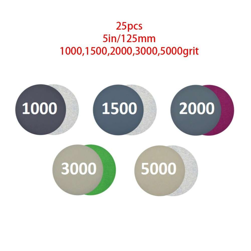 New Sandpaper Attachment 25pcs Wet/Dry 1000 1500 2000 3000 5000 Grit Paper Repla