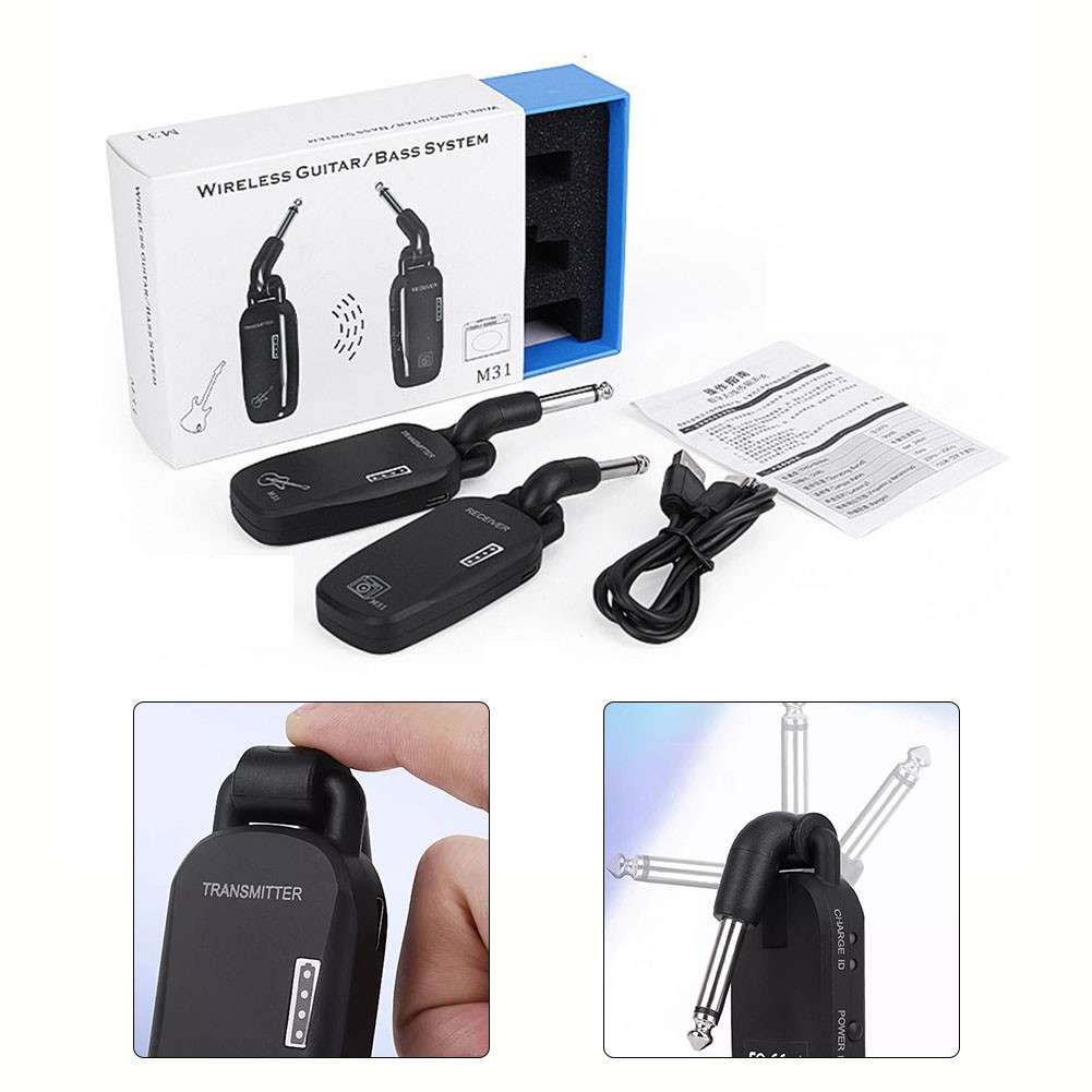 Rechargeable Wireless Guitar System Long Battery Life Exceptional Sound Quality