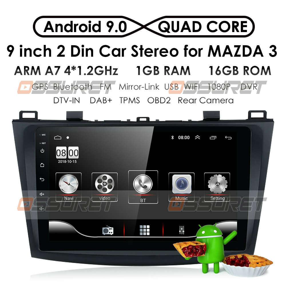For Mazda 3 2010 2011 2012 2013 Android 9.0 Car GPS Radio Stereo Head unit 1080P