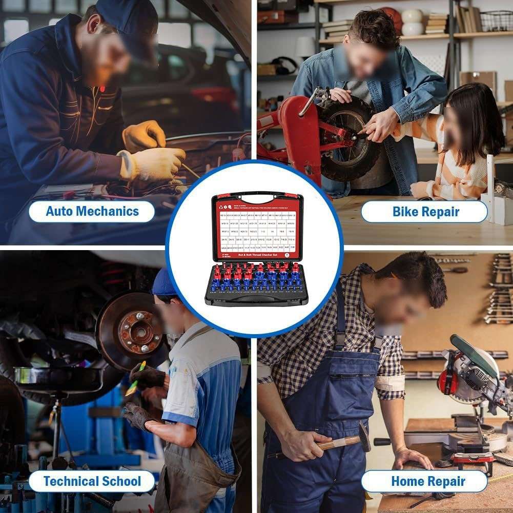 50pcs Nut And Bolt Thread Gauge Set For SAE And Metric Thread Identification