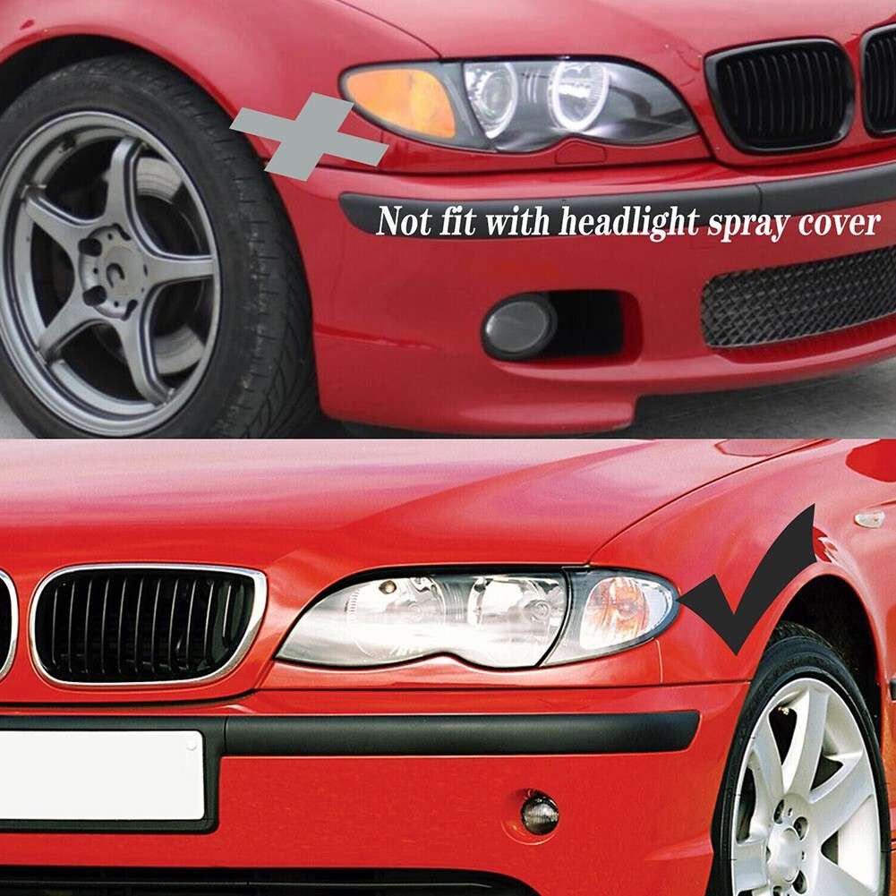2X Headlight Eyebrow Lower Headlamp Eyelid Cover Trim For E46 325 330 Sedan