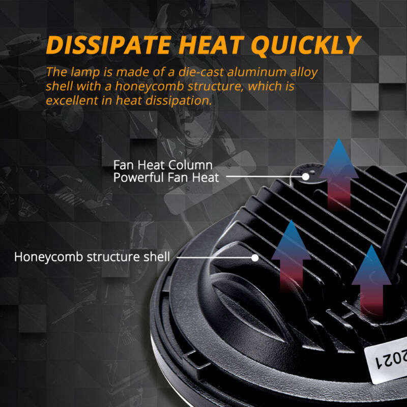 for Harley Sportster XL 883 1200 Dyna Black 5-3/4" 5.75 LED Headlight High Low