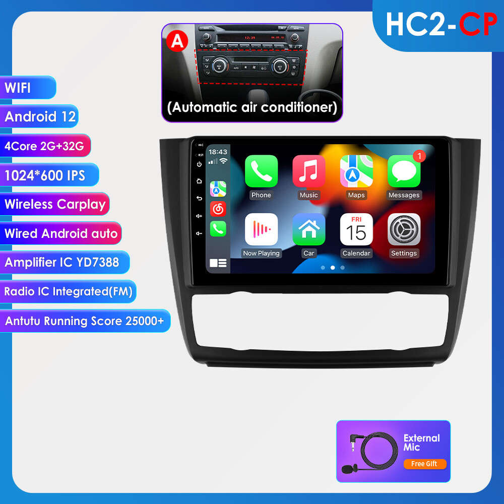 9" Android 12 For BMW 1 Series E88 E82 E81 E87 Car Stereo Radio Carplay WiFi GPS
