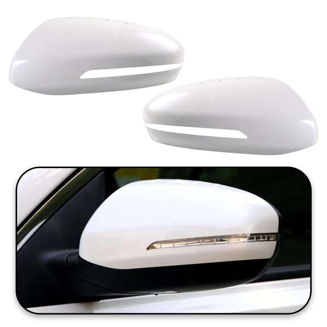 White Wing Mirror Cover Cap Fit For Kia Optima K5 2011 2012 2013 2014 2015