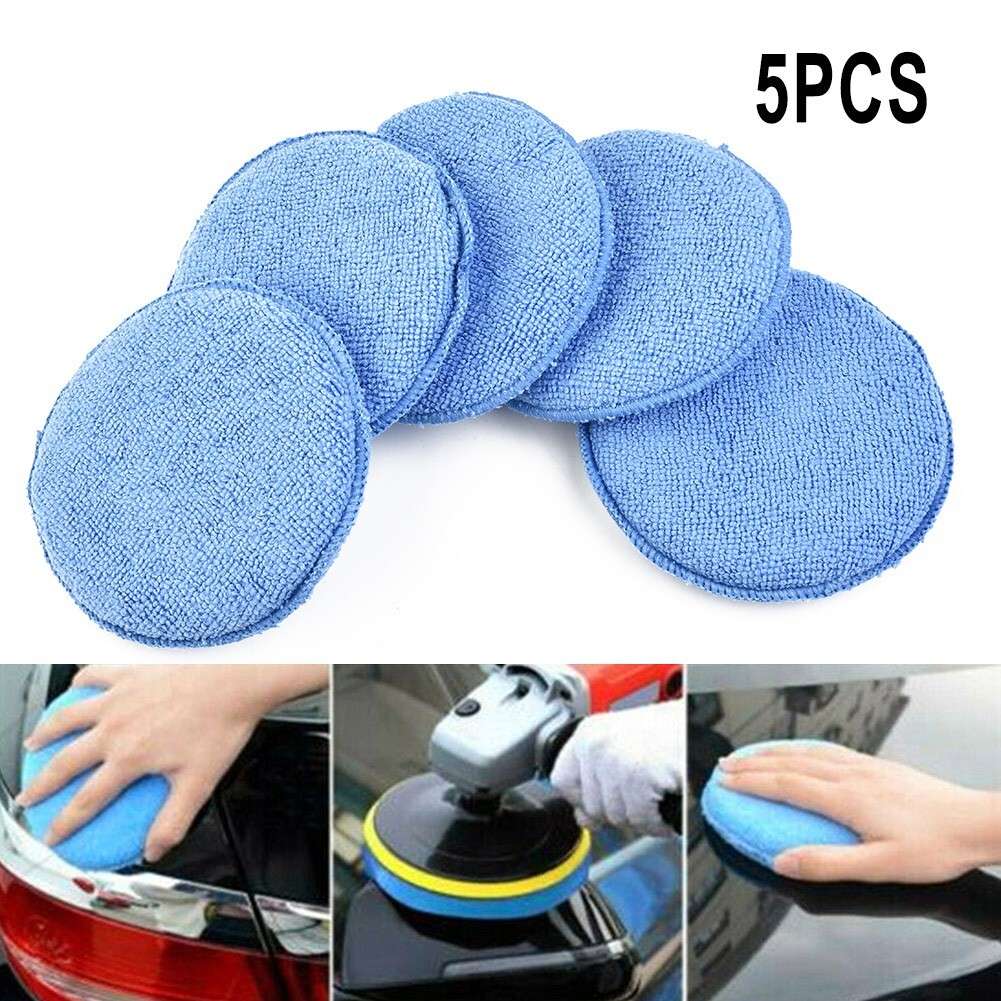 5 Wax Microfiber Applicator Car Sponge Pad Polishing Pads Soft Care Auto