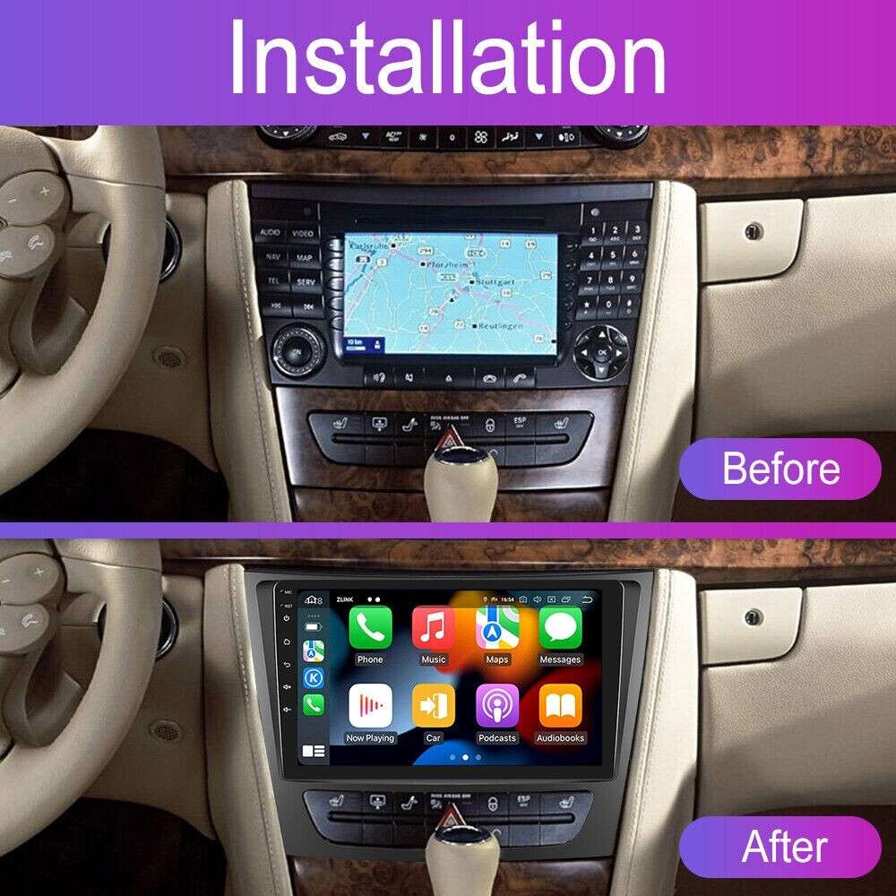 Android 13 Carplay Stereo Radio For Mercedes Benz CLS E-Class W211 GPS Navi WiFi