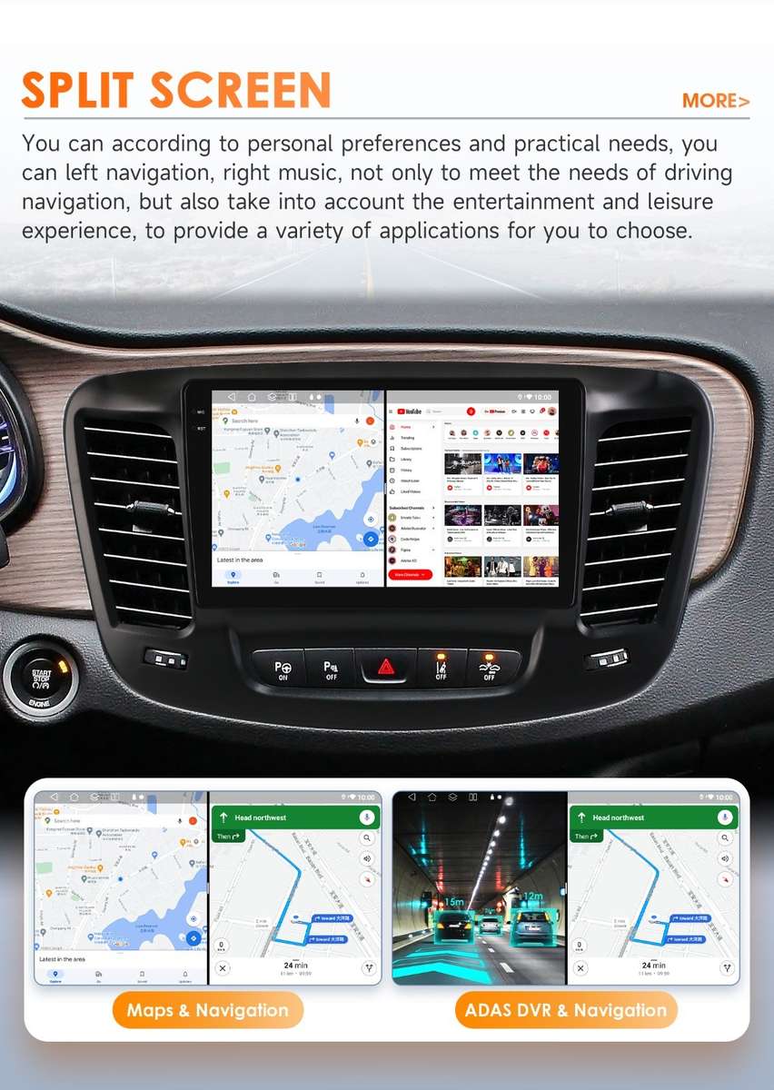 8Core Android14 For Chrysler 200 200C 200S 15-19 Carplay Stereo Radio GPS 4+32GB