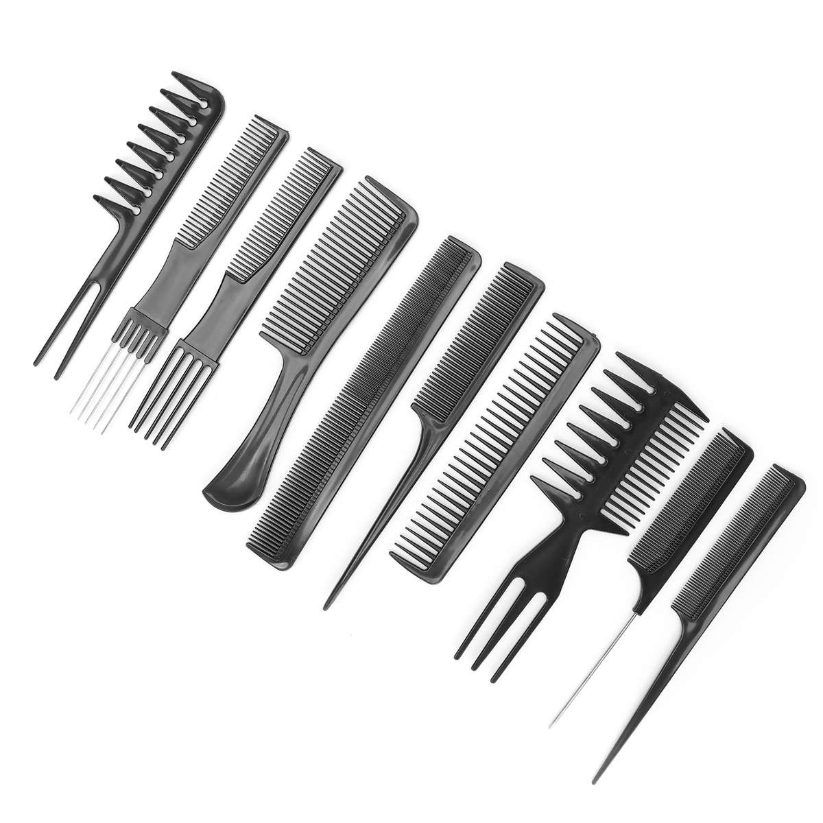 10pcs Professional Hair Styling Comb Set Salon Hairdressing Combs Set Barber CHW
