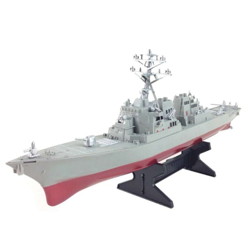 Child Static Navigation Battleship Model Toy Guided Missile Destroyer& Stand