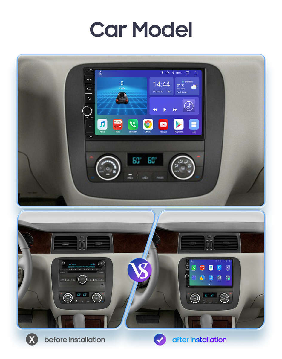 Apple CarPlay 7" Double 2Din Car Stereo Radio Android 12 Touch Screen GPS 6+64GB