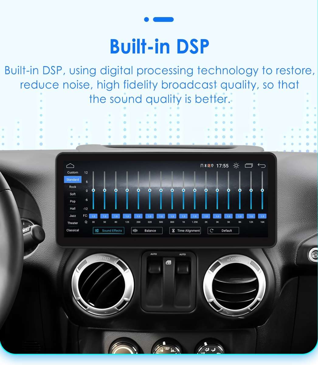 12.3" Android 13 Car Play Radio Stereo GPS 8Core For Jeep Wrangler JK 2011-2018