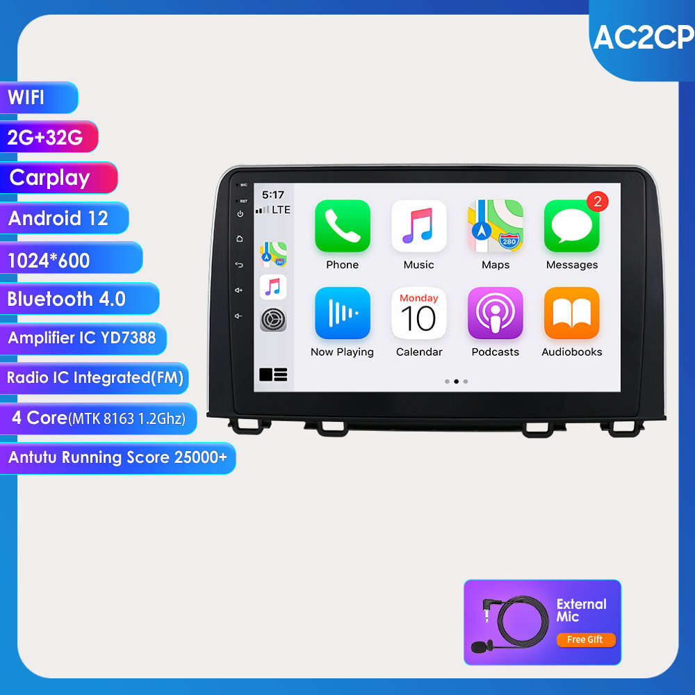 Wireless Carplay Android 11 Car Stereo Radio 2+32GB for Honda CR-V CRV 2017-2021