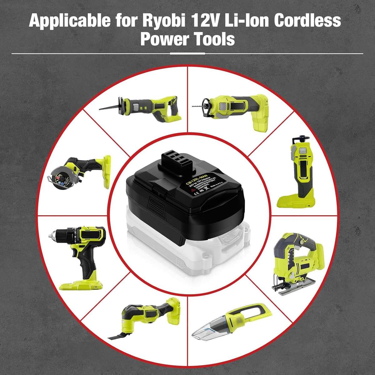 Adapter for Craftsman 20V Li-ion Battery Converter to for Ryobi 12V Power tools