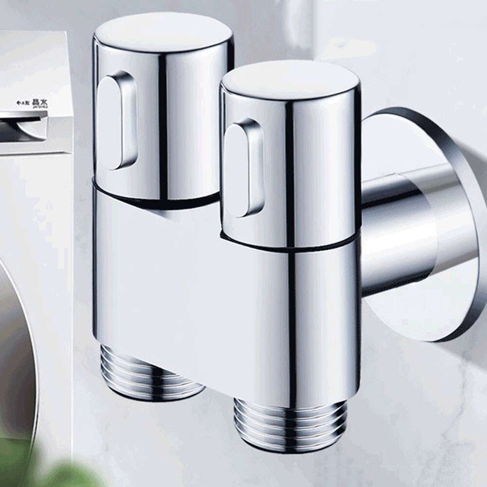 G1/2 1 In 2 Out Dual Control Washing Machine Faucet Toilet Triangle Valve