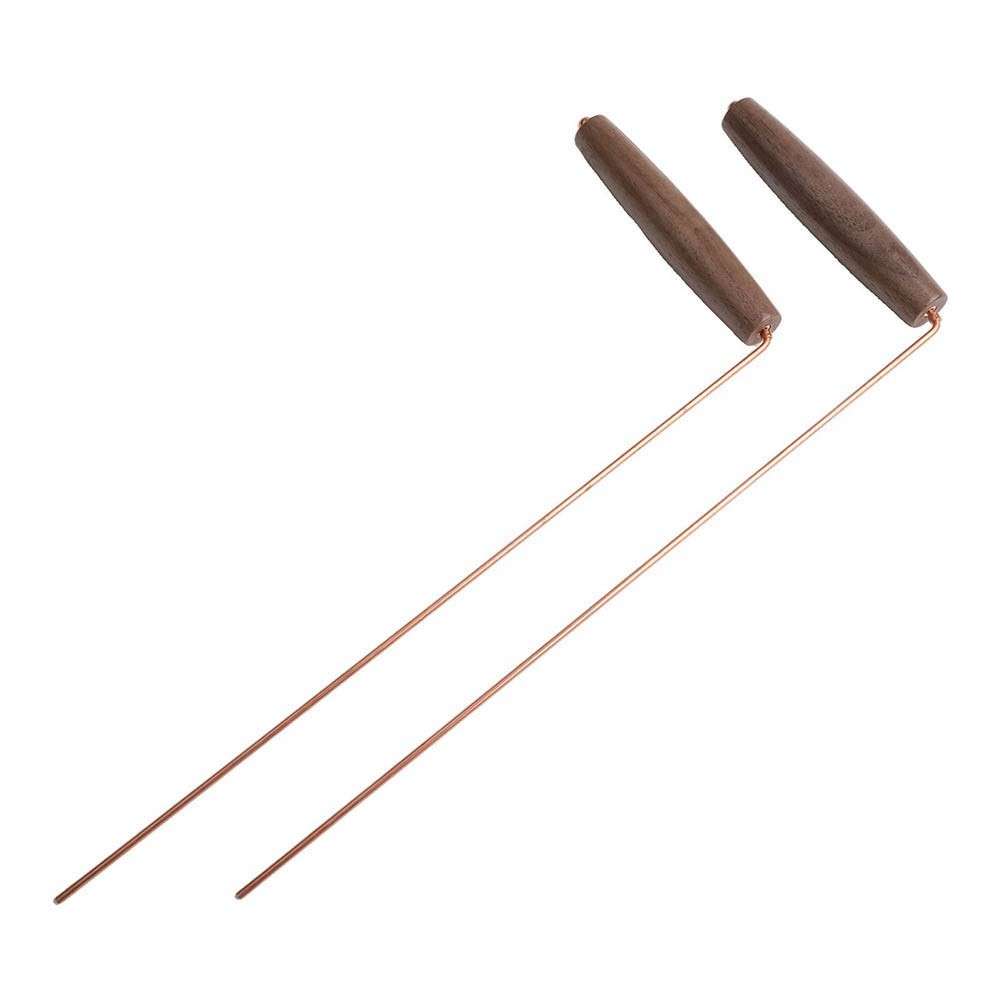 2PCS Copper Divining Rods With Comfortable Walnut Handles For Exploration