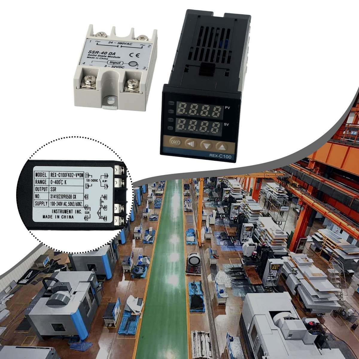 Full Set Temperature Control System With REX C100 Controller And K Thermocouple