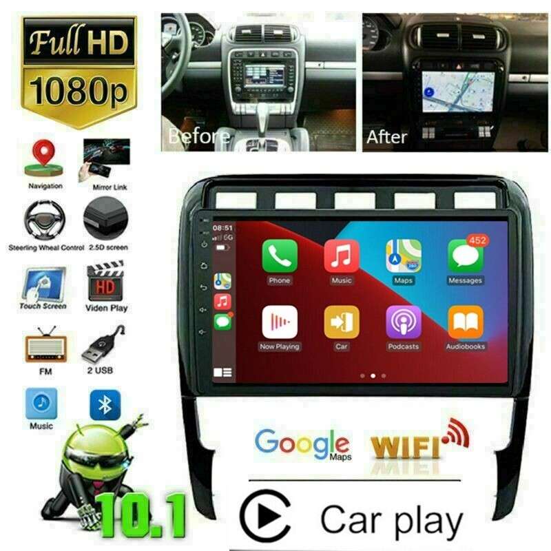 Apple CarPlay 2+32GB Android 11 Car Navi GPS Radio for Porsche Cayenne 2002-2010