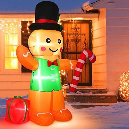 8Ft Christmas Gingerbread Man Decorations Outdoor 8Ft Christmas Inflatables