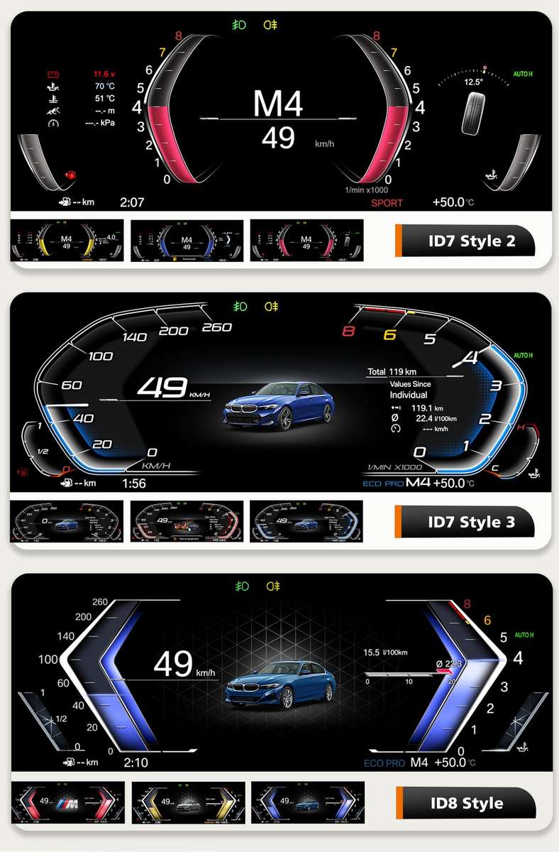 10.25" Digital Dashboard Cluster Instrument Fr BMW 5 Series E39 X5 E53 1996-2006
