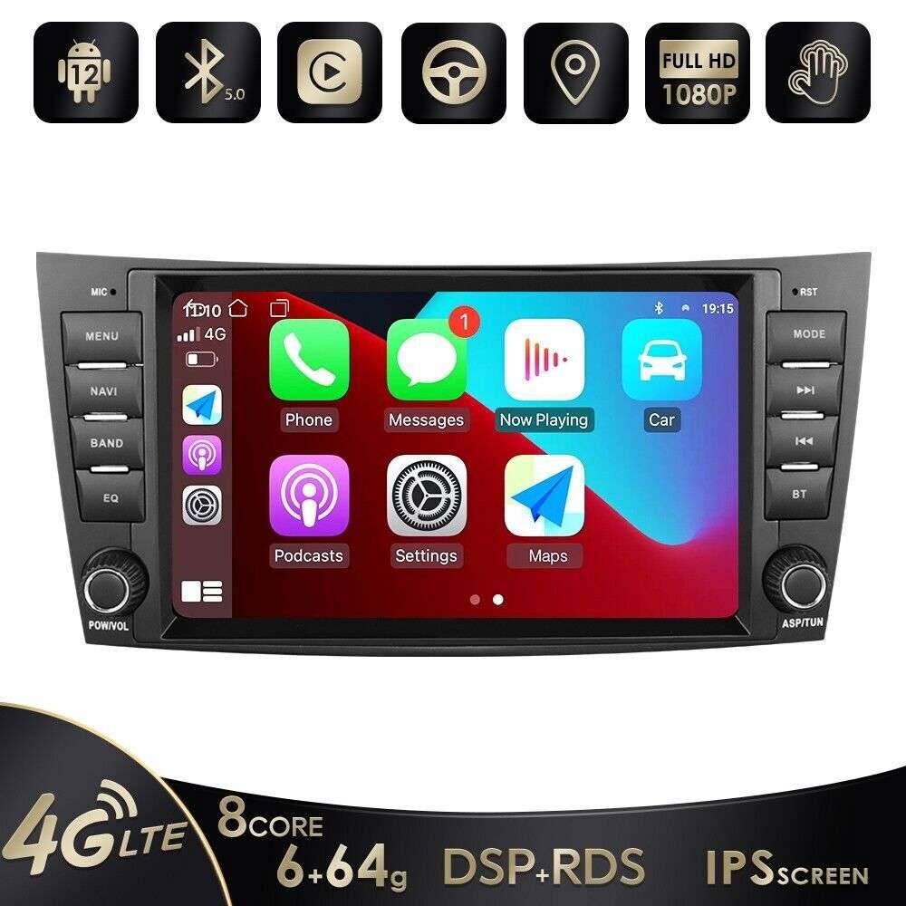 6+64G Android For Mercedes-Benz E Class W211 W219 E350 Carplay GPS Stereo BT DSP