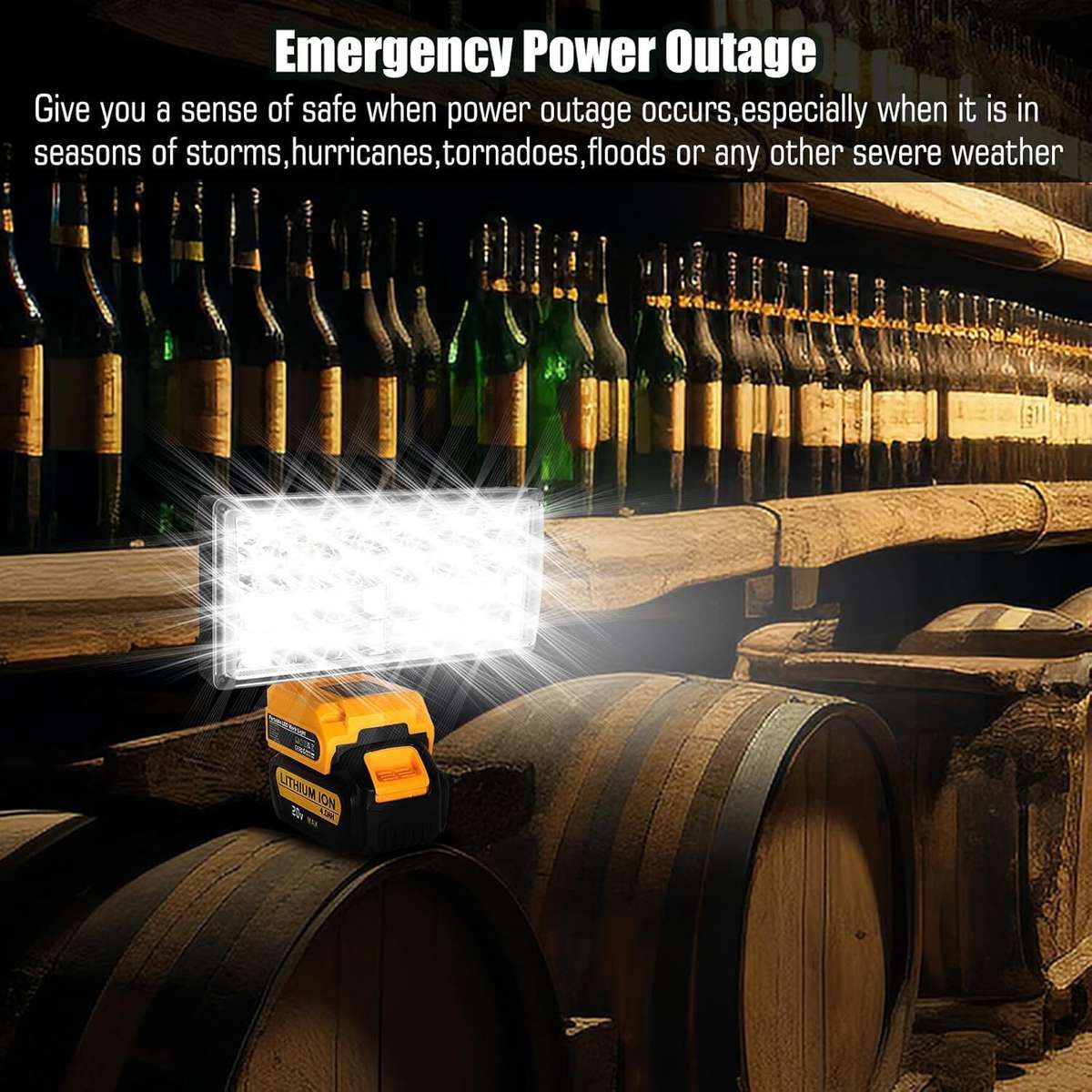 40W 4200LM Flashlight Led Work Light Floodlight Spotlight for Dewalt 18V 20V USB