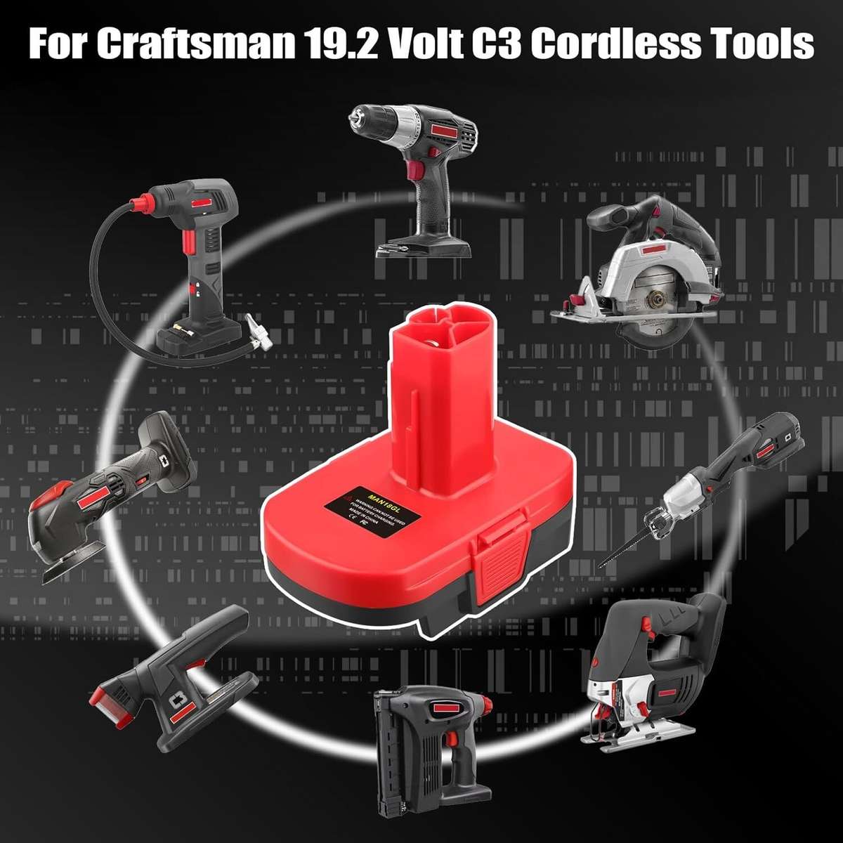 Adapter Craftsman 20V V20 Battery to for Craftsman 19.2v Old Style Cordless Tool