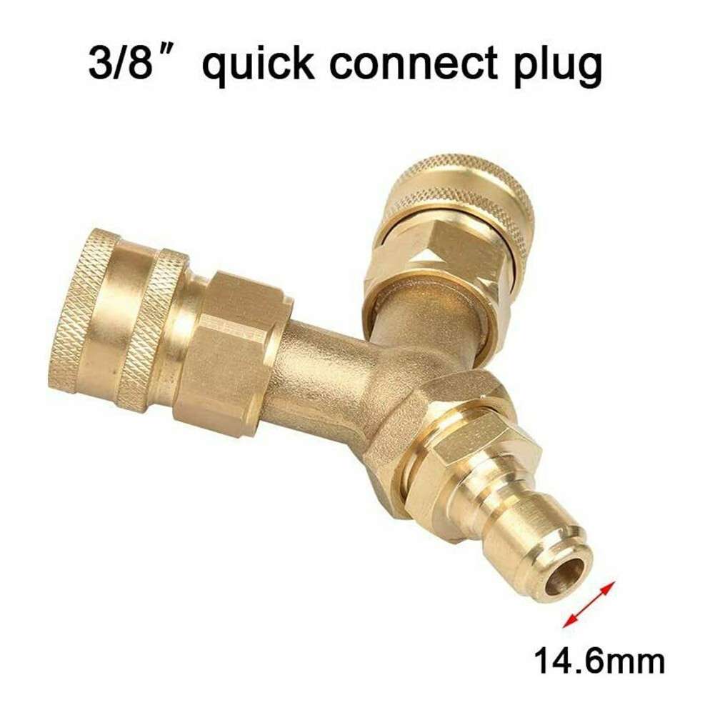 3/8 Fitting Pressure Washer Tee Splitter Coupler 5000PSI Brass 4.0 GPM