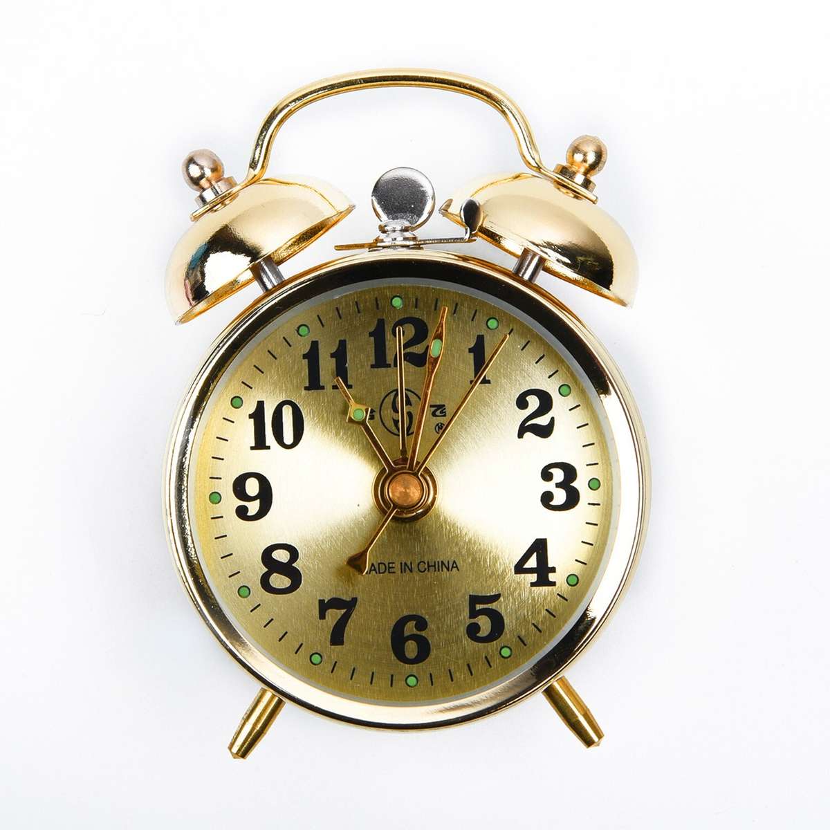 Horseshoe Mechanical Gold Alarm Clock Manual Wind-Up Vintage Metal Clock-Cute