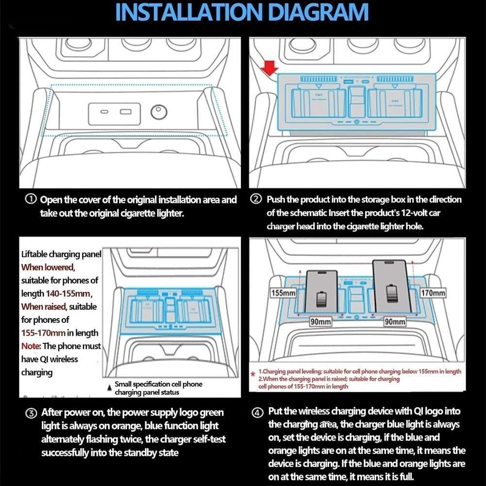 Car Wireless/Fast Charger/ Tray Pad For Land Rover For Defender 90 110 2020-2023