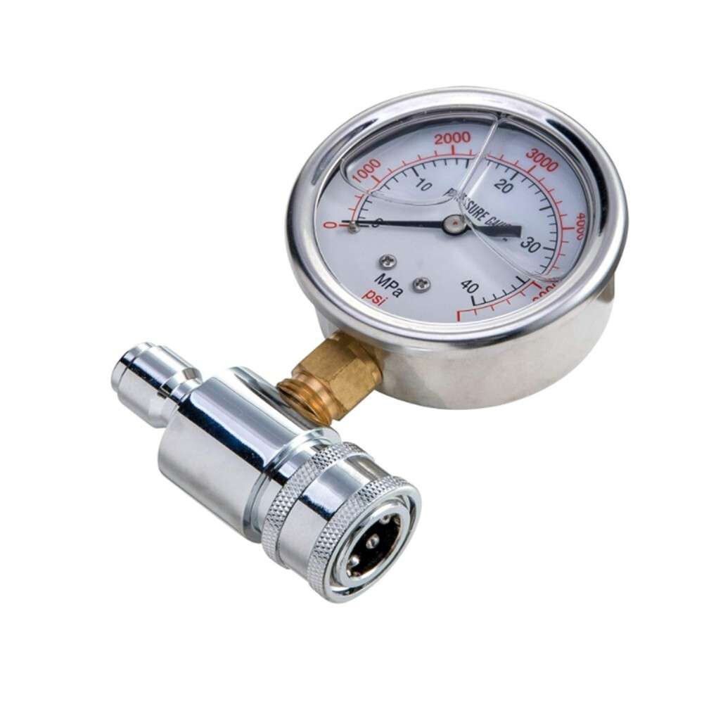 6000 PSI Car Pressure Washer Gauge With 3/8 Inch-Quick Connect Socket And-Plug