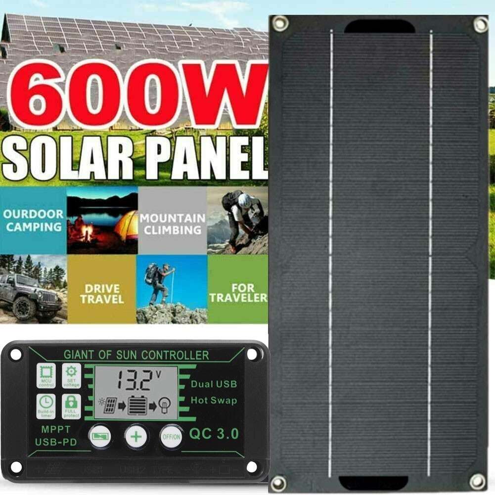 High Efficiency 600W Solar Panel Kit For Car RV Caravan Battery And Controller