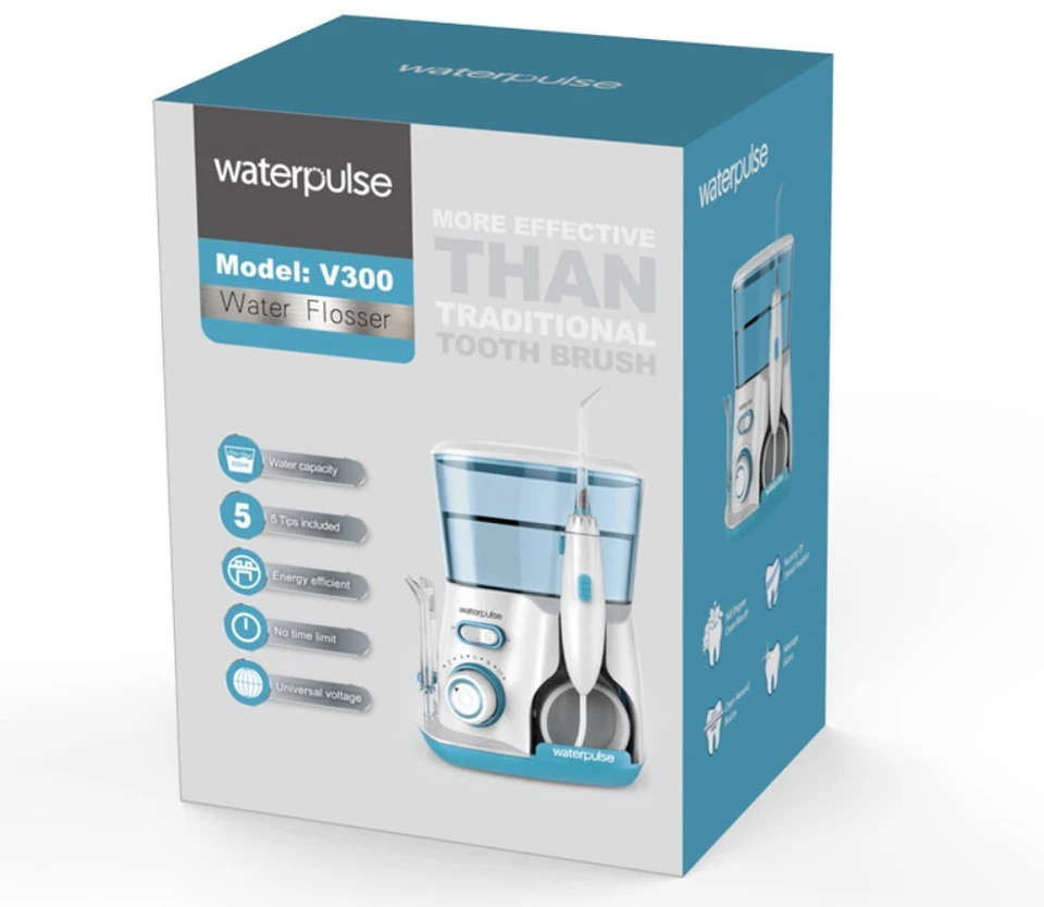 Waterpulse V300 Oral Irrigator  800ml Water Flosser for Dental Hygiene