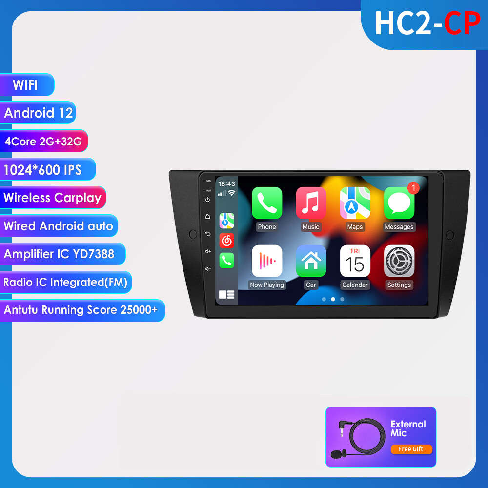 Car Carplay Stereo Radio For BMW 3 E90 E92 E93 2005-2012 Android 13 GPS Navi SWC