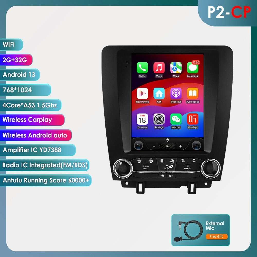 For 2010-2014 Ford Mustang 9.7" Vertical Screen Android Radio Stereo GPS Carplay