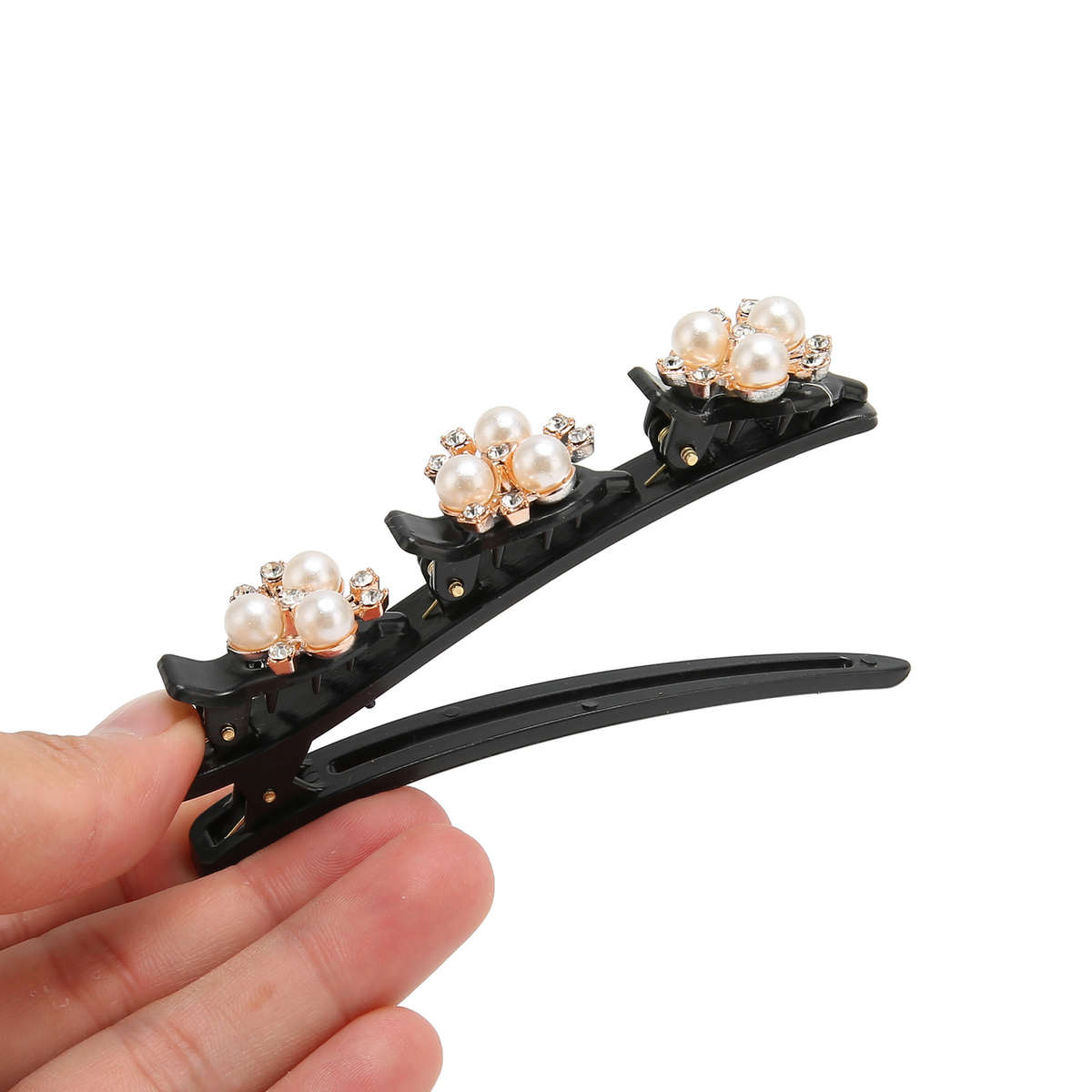 4PCS Hair Clips Rhinestone Sparkling Elegant Decorative Hairpin Duck CHW