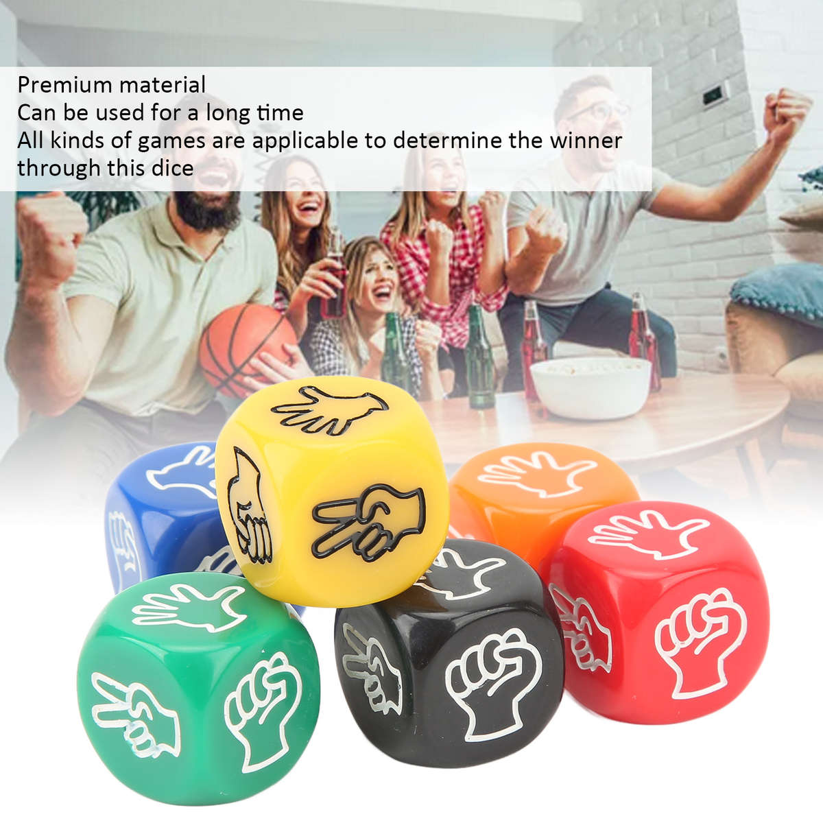 Dice Game 12Pcs Finger Guessing Game Dice Rock Paper Scissors CW