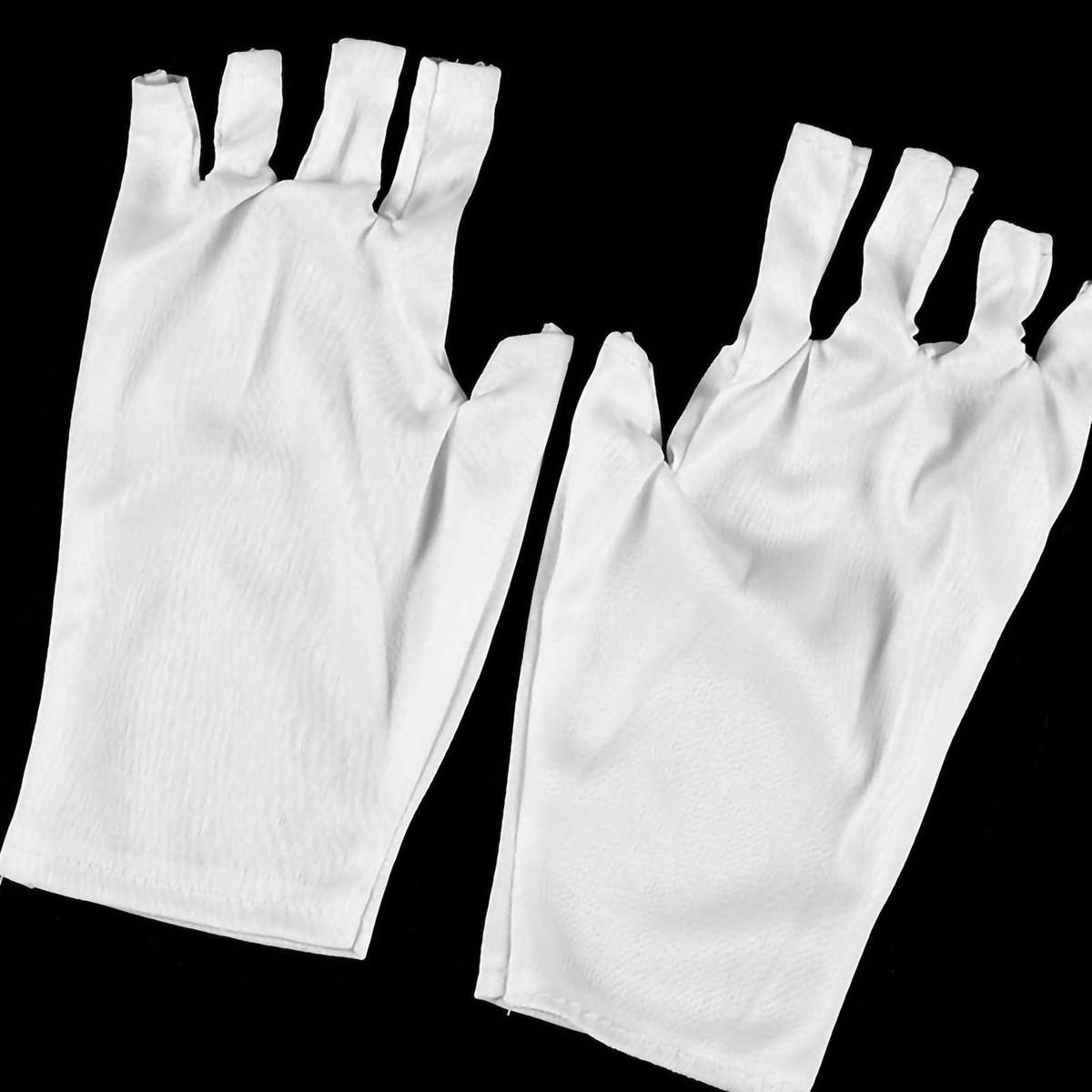 UV Glove Stretchy Fingerless Knitted White Professional Protection Gl CHW
