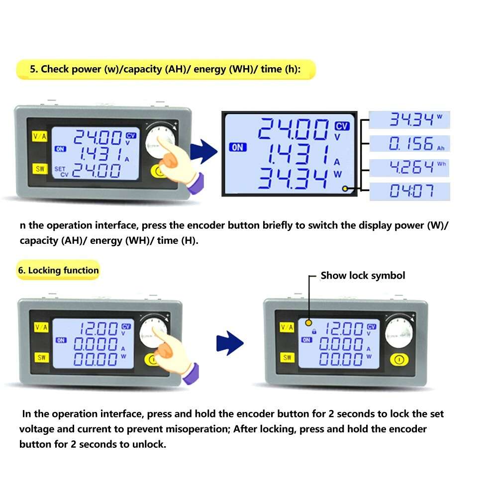 CNC Adjustable DC Regulated Power Supply CV CC 0-60V 20A/1200W-Step