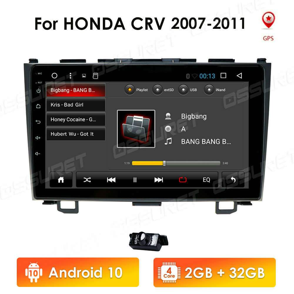 For Honda CRV 2007-2011 Car Stereo GPS Navi Radio CarPlay Android 2+32GB +Camera
