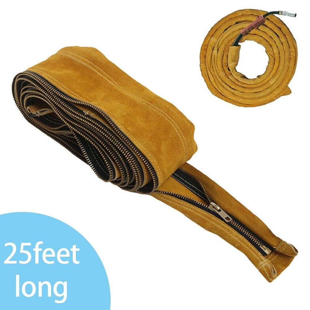 Cover 25ft L 4in TIG Mig Cowhide Leather Welding Torch Cable-Hose W With-29mm