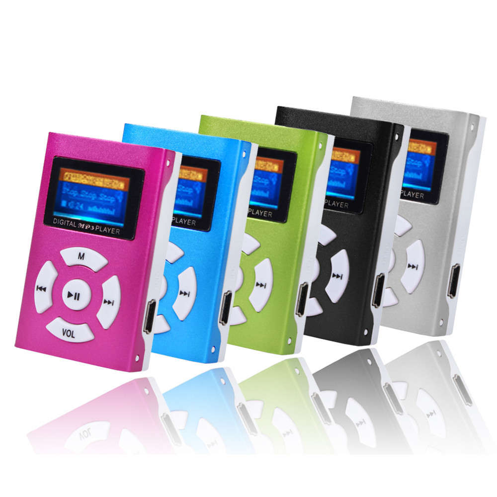 FREE SHIPPING -USB Mini Digital MP3 Player LCD Screen Metal Support 32GB Micro SD TF Card