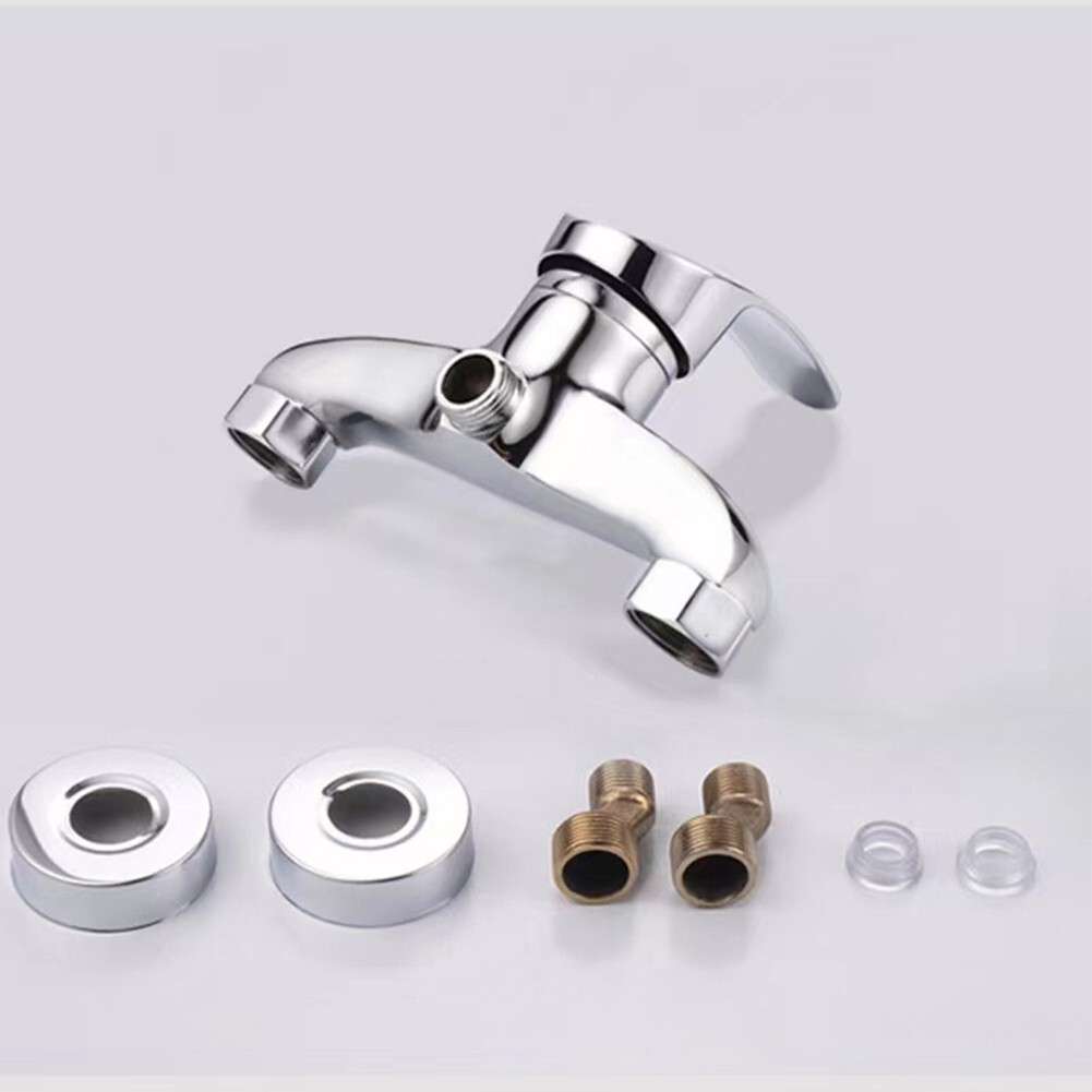1X Polished Chrome Finish Wall Mounted Bathtub Shower Tap Mixer Faucet