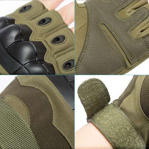 # 1 - Half Finger Glove With hardend Knuckle Unisex GREEN / LARGE